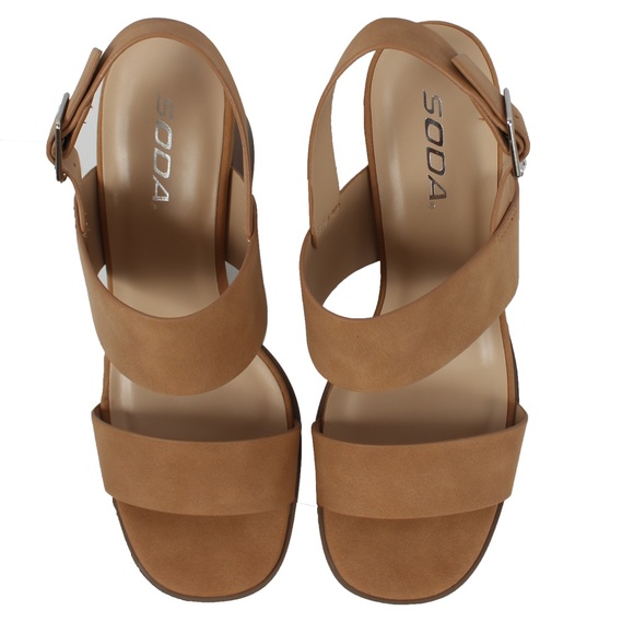 Size 10 Coffee Open Toe Slingback Dress Stacked - Picture 3 of 6